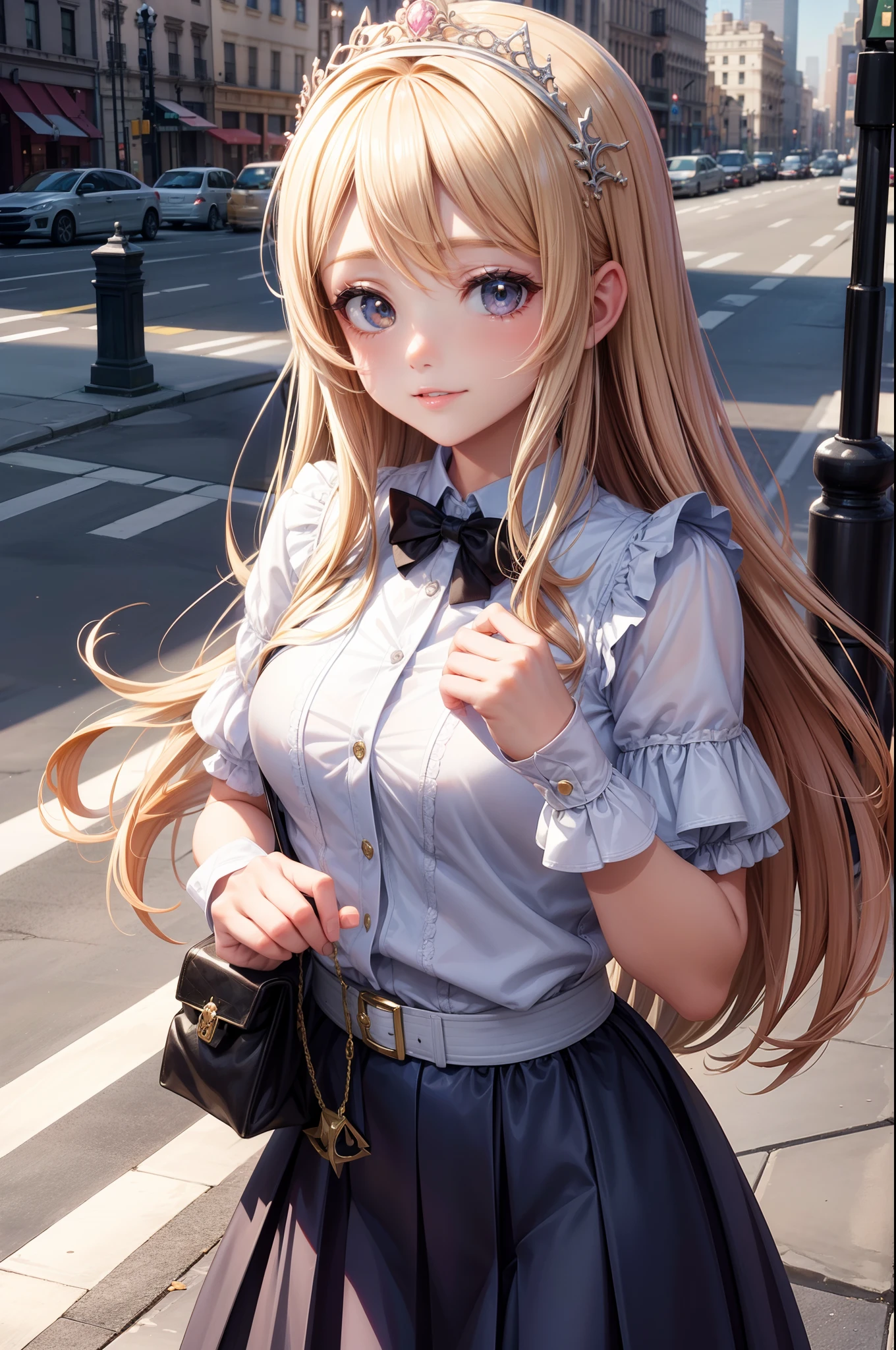 (La mejor calidad) (obra maestra ) Cara perfecta. kawaii & Siniestra princesa belleza joven en la ciudad de Nueva York.