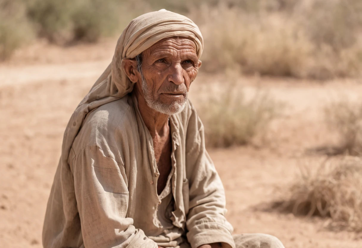 In the biblical setting, in a dusty little village on the banks of the Jordan River, lives a man whose life is marked by a unique and challenging condition. His name is Ezekiel, And he is known throughout the region as "Ezequiel, The man with the parched hand". Ezekiel's physical characteristics are remarkable. His right hand is parched from birth, a condition that makes you look different from other members of the community. His hand is dry and wrinkled, incapaz de realizar tarefas simples, like holding a scythe or tying a knot.