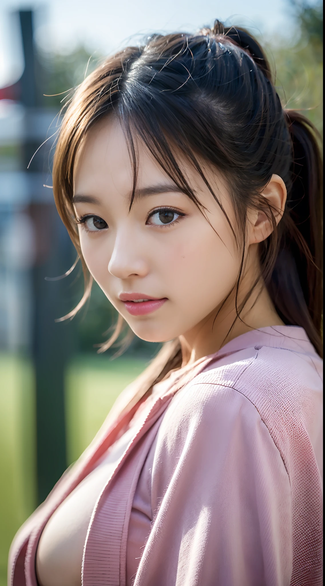 (masutepiece:1.3), (8K, Photorealistic, Raw photography, Best Quality: 1.4), japanse, Beautiful face, (Lifelike face), (Long-haired hair:1.3), Realistic eyes, Beautiful eyes, (realskin), Beautiful skin, Ultra high definition, Hyper-realistic, hight resolution, Beautiful Japan Woman、(Change of clothes:1.5)、small tit、a sailor suit、hi-school girl、cleanness、Pink skin、 Glowing pink skin、Mole、Bright red lipstick、small 、Small breasts、Slimed、Summer sky、Into the cloud、country road、torii gate、shrines、blue-sky、Laugh Twintails、rice fields、summer day