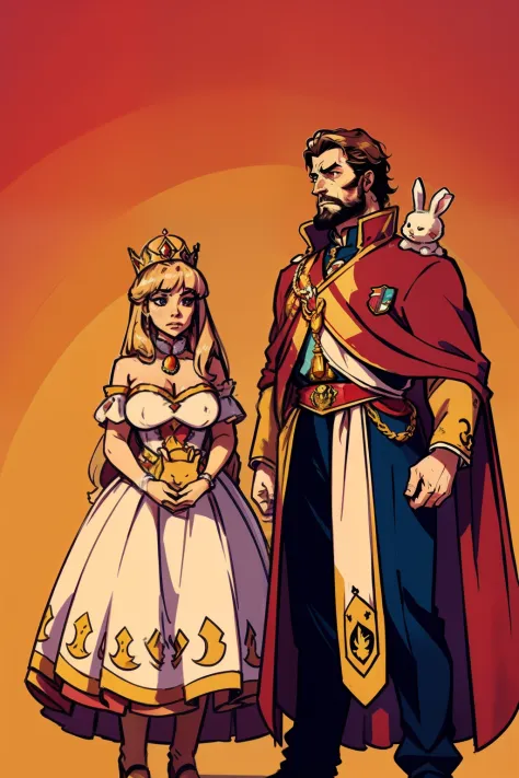 A king and queen are defeated by bunnies