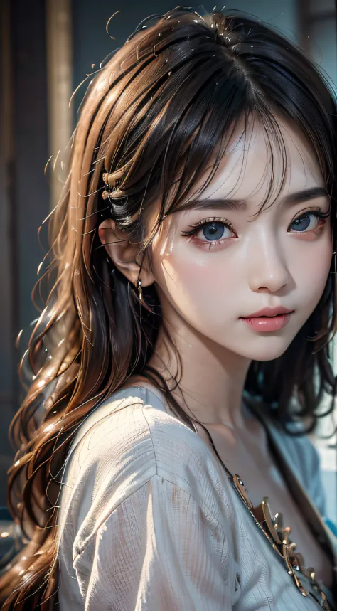 Masterpiece, 1 beautiful girl, Detailed eyes, Swollen eyes, Top quality, 超高分辨率, (reality: 1.4), Cinematic lighting, Japanese, As...
