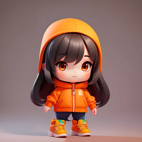 (masterpiece,bestquality:1.5), 3D character, 1 girl, chibi, Umaru-chan, Orange Clothing, (Full body:1.2), Transparent Background...