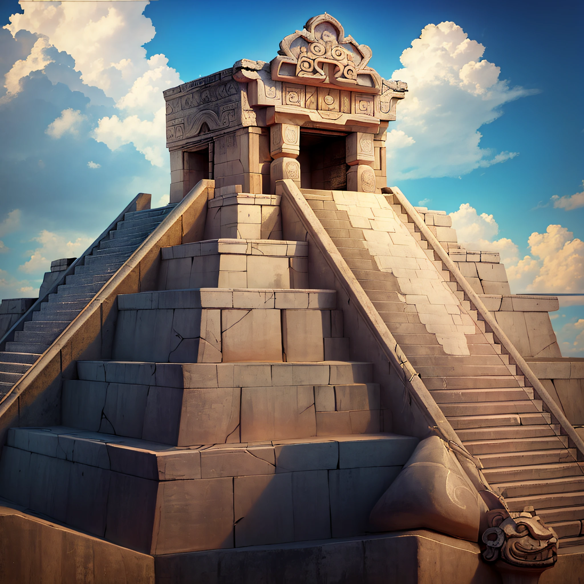 pyramide maya，Chichen Itza，resplendissant，icône de jeu，le plus grand chef-d&#39;œuvre，haute qualité。