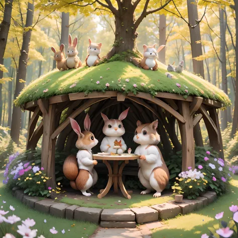 once upon a time, In the Enchanted Forest, There were some cute animals, Like a rabbit, a squirrel, An owl and a gentle bear named Ben. All animals are friends、We were taking care of each other. One day, While they play, They found a mysterious letter that...