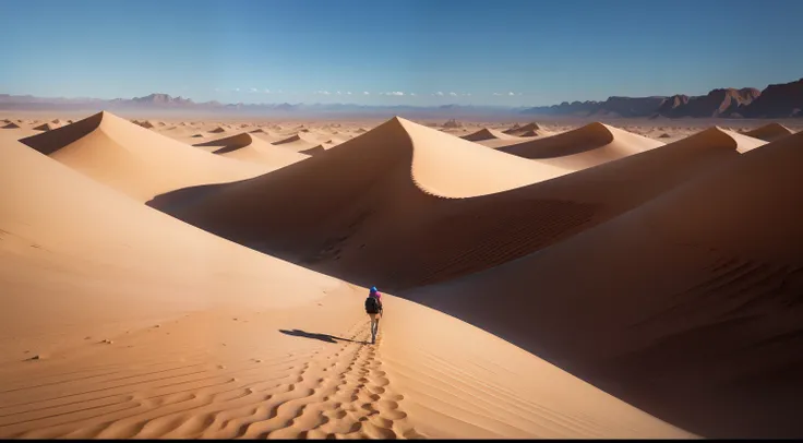 I'm in the middle of a vast desert，In front of you are endless sand ...