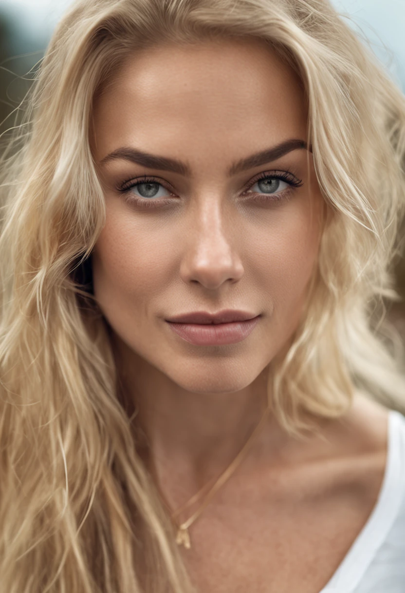 Blonde woman with long hair and white t-shirt staring at camera, Close up of blonde woman, blonde and attractive features, blonde swedish woman, Blonde Woman, a photography of a beautiful woman, Attractive woman, Young blonde woman, Beautiful blonde woman, a girl with blonde hair, women's pictures, Beautiful rounded face, attractive young woman, portrait of a beautiful model