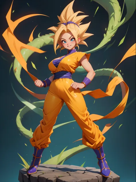 {((Full body photo, flat feet, straight body, Dragon Ball anime style))}, {((Laura/female, large breasts, extremely beautiful))}...