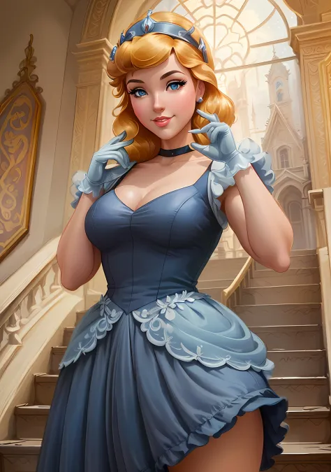 a close up of a woman in a dress and gloves posing for a picture, disney art style, beautiful character painting, artgerm and lo...