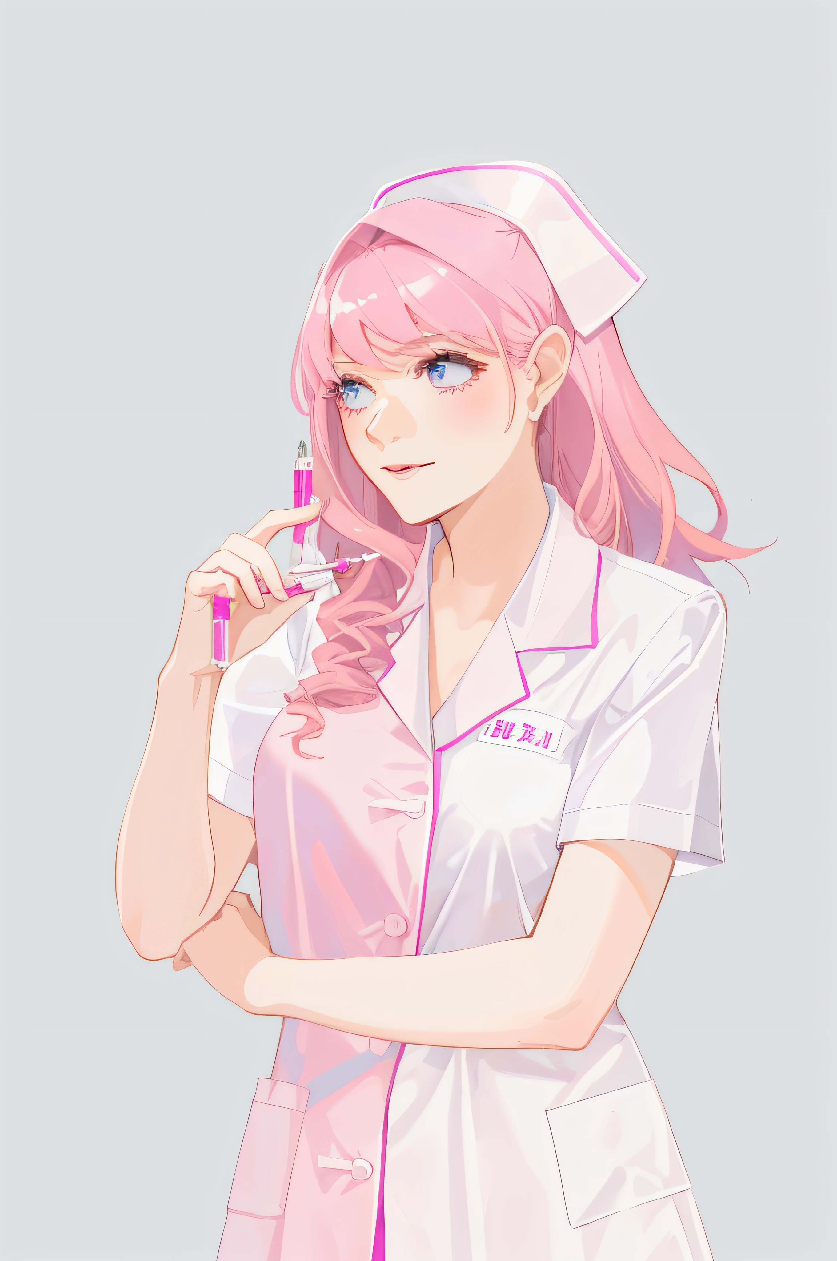 Chica anime con uniforme rosa sosteniendo un cepillo de dientes y pasta de  dientes. - SeaArt AI