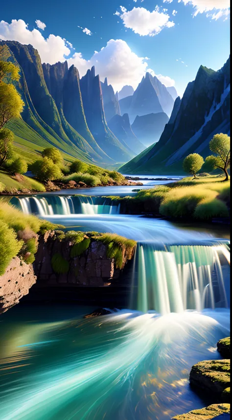landscape, water (extremely detailed CG unity 8k wallpaper), the most beautiful artwork in the world, professional majestic oil ...