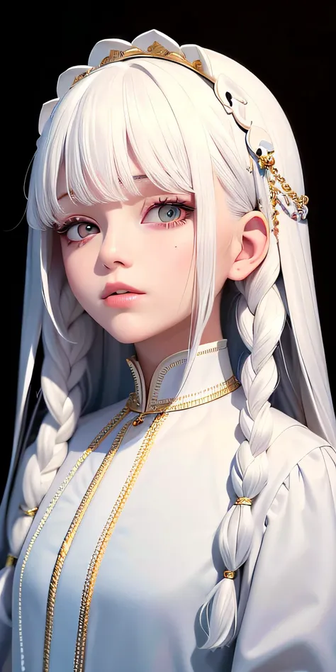 best quality, masterpiece,white hair, gold eyes,white clothes - SeaArt AI