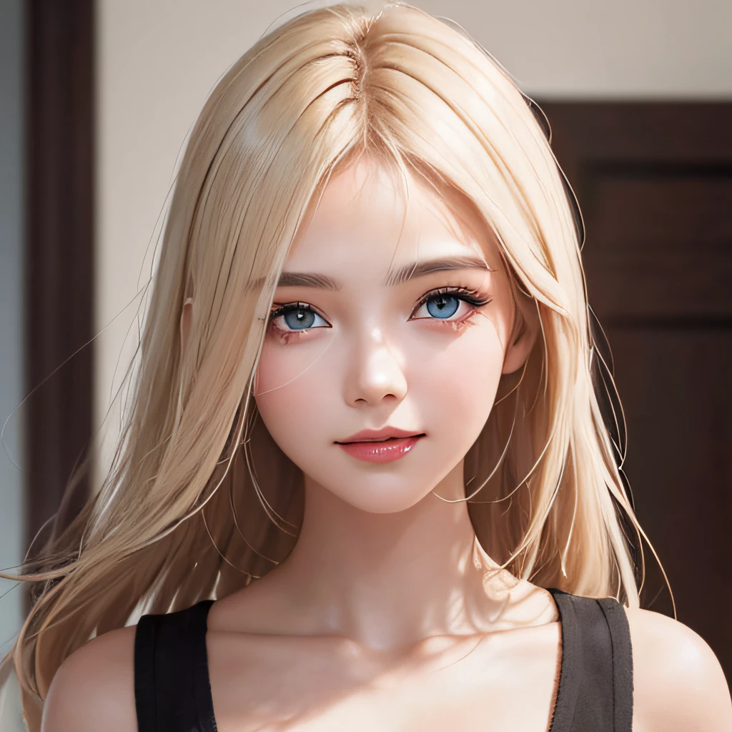 (8K, RAW Photos, of the highest quality, Masterpieces: 1.2), (Realistic, Photorealistic: 1.37), Highest Quality, Ultra High Resolution, light  leaks, Dynamic lighting, Slim and smooth skin, (Full body:1.3), (Soft Saturation: 1.6), (Fair skin: 1.2), (Glossy skin: 1.1), Oiled skin, 22 years old, Night, shiny white blonde, Well-formed, Hair fluttering in the wind, Close-up shot of face only, Physically Based Rendering, From multiple angles, A big smile, super girl、miniture, Red Eye Mask, (Open your eyes:1.4)