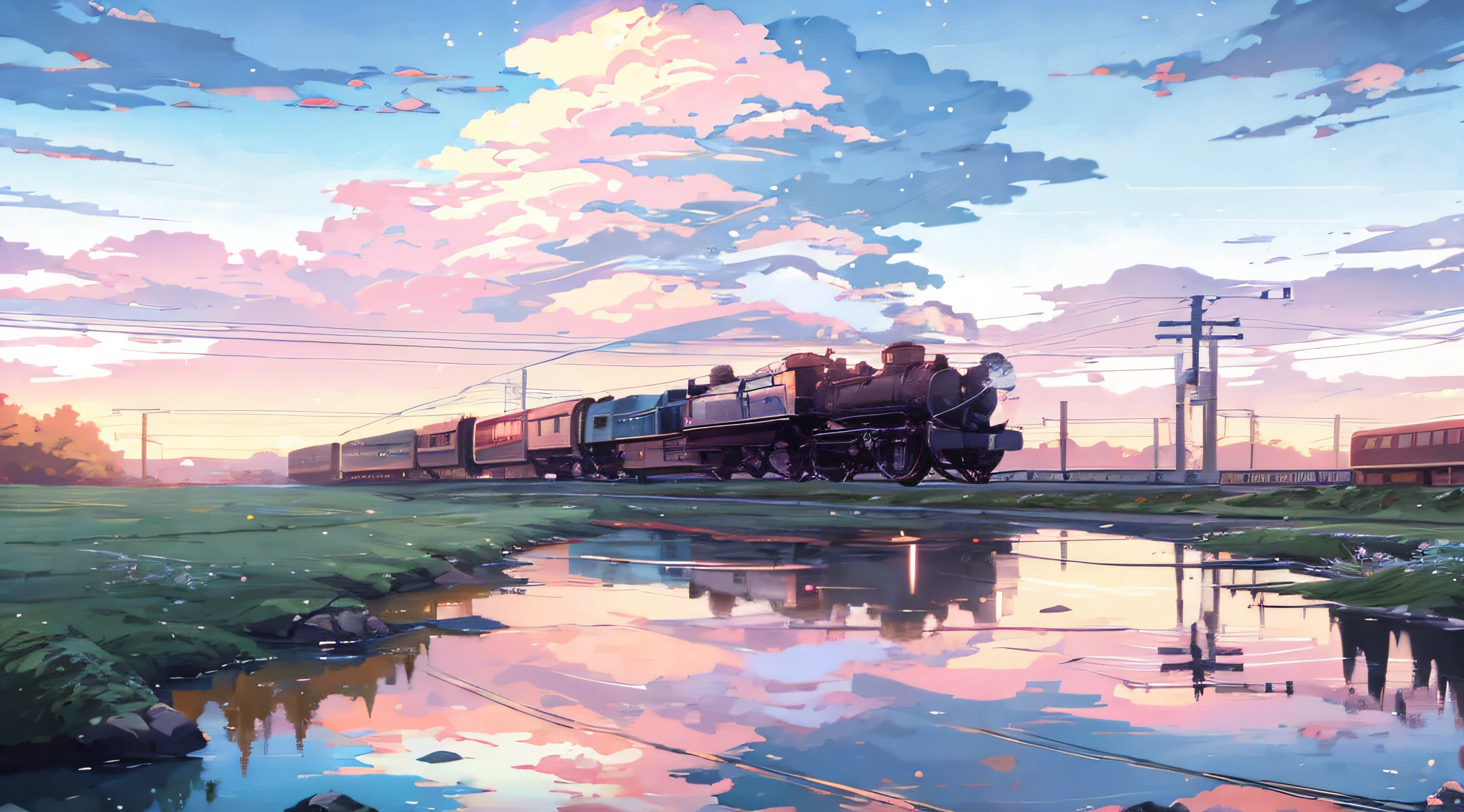 Anime Train, watercolor : r/Watercolor