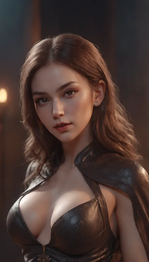 (professional 3d render:1.3) af (Realistic:1.3) most beautiful artwork photo in the world，a beautiful women  , ((sexy figure women, nice set of boobs, cleavage, big hips)), full body 8k unity render, action shot, skin pore, very dark lighting, heavyshading...