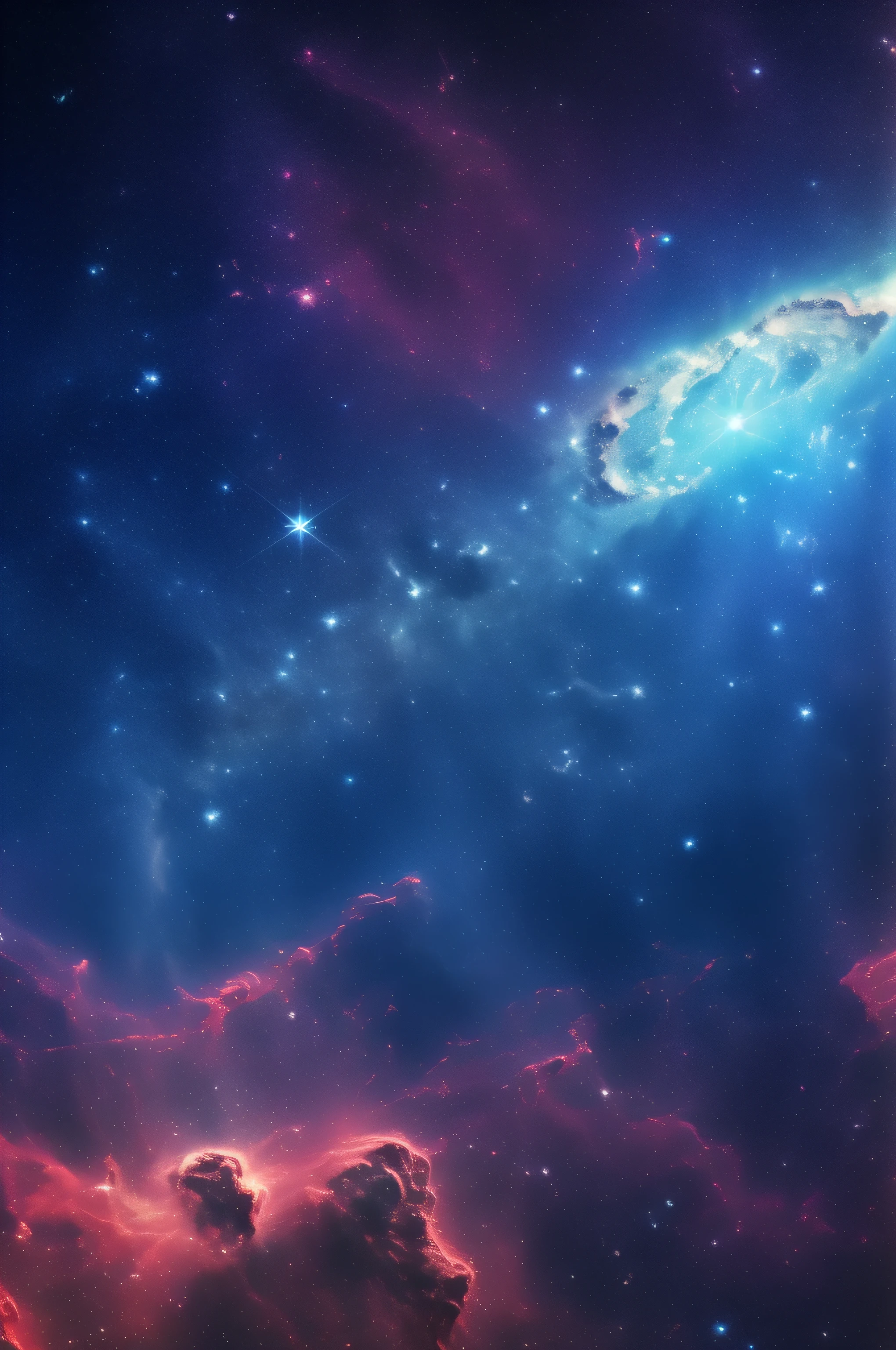 an image of the space, full of stars , nebula colors, no spaceships, no ...