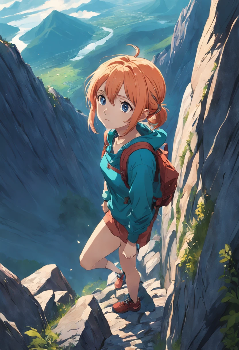 Anime girl rock climbing a mountain : r/StableDiffusion