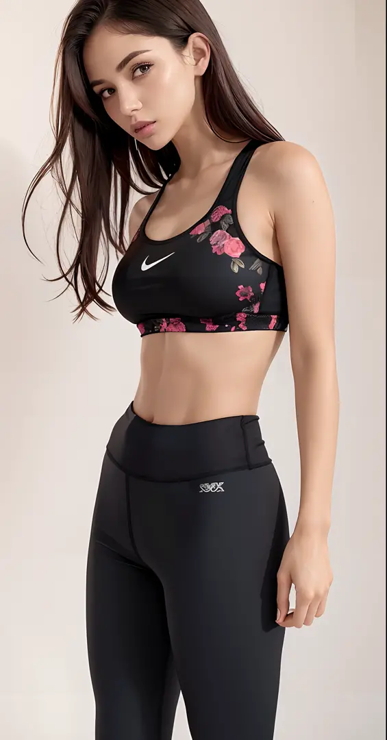Beautiful woman in a sports bra top posing for a photo, Esporte bom,  brassier, sport bra and shirt, sports bra - SeaArt AI