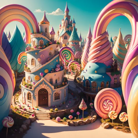 (Masterpiece, best quality:1.3), an (enchanted:1.3) (magical:1.3) (garden), fairy tales, pixar, disney, dreamworks style, surrou...