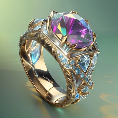 Masterpiece, Best quality, (Extremely fine CG unity 8k wallpaper), (Best quality), (Best Illustration), (Best shadow), Beautiful ring, crystal，Ultra detailed