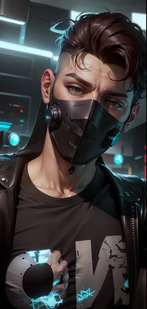 Change background cyberpunk handsome boy, realistic face, 8k, ultra realistic