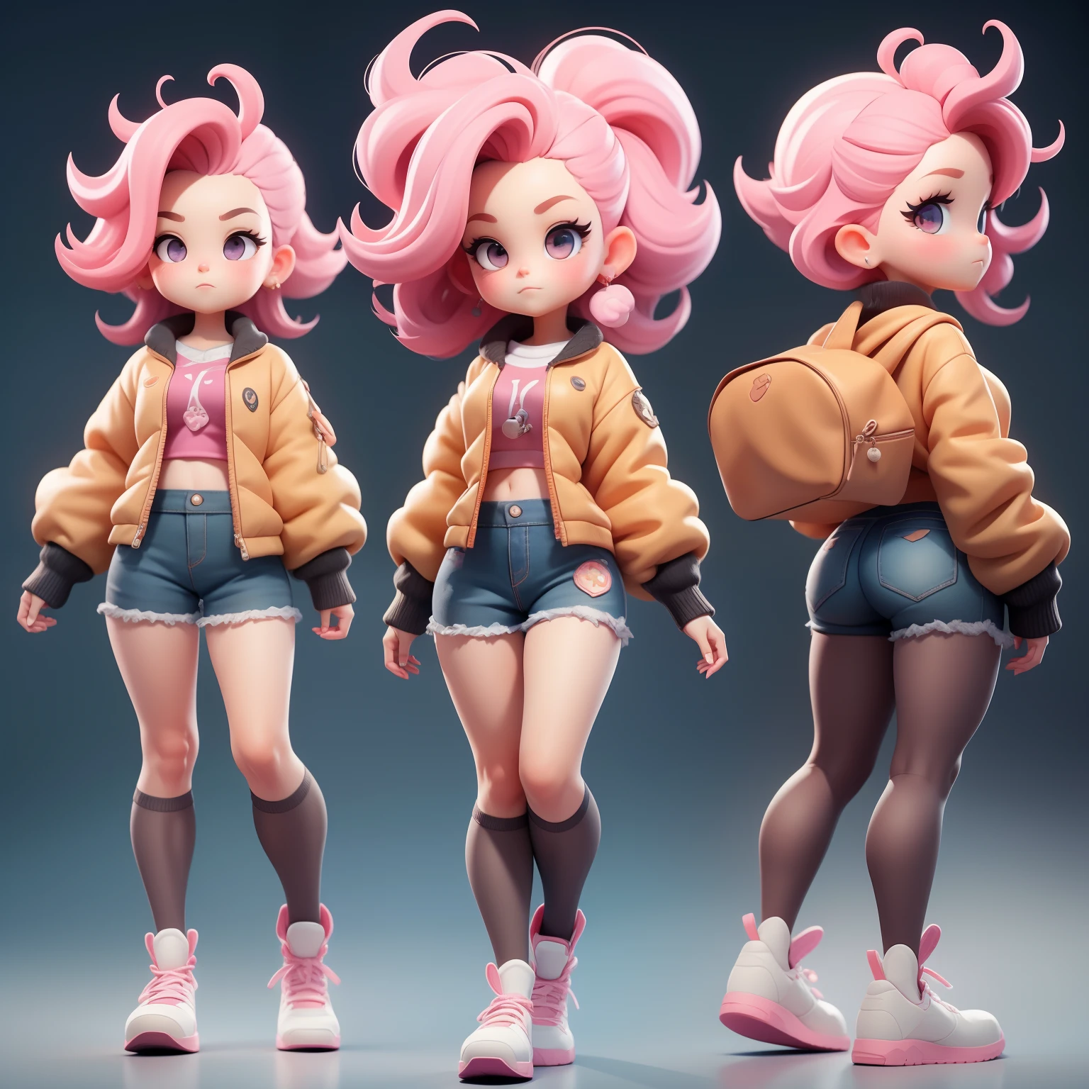 una chica súper linda, cuerpo completo, lindos accesorios para el cabello de ensueñoPopmart Blind Box, diseño de propiedad intelectual, fondo limpio y brillante renderizado 3D, renderizado OC, 8k, enfoque suave, fino detalle Glossysuper --ar 3:6 50 --q 2 --niji 5 --estilo expresivo --s 2