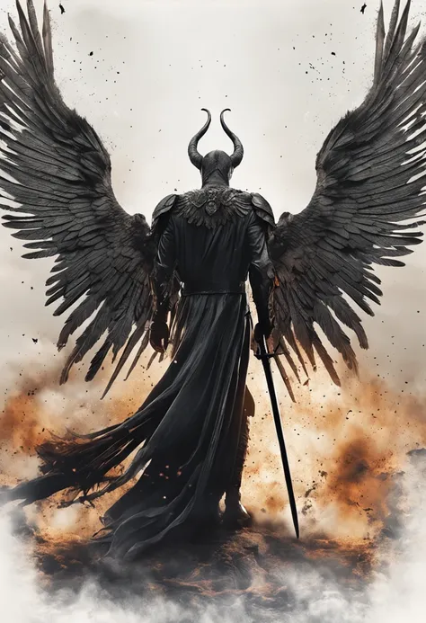 Lucifer's Black Wings and Robe Battle with the Angel Michael White ...