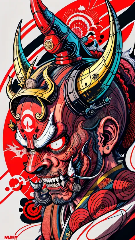 Hannya mask style of 0mib, illustrator, masterpiece, high quality, 8k ...