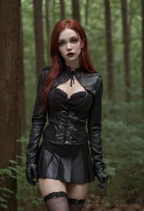 Midnight Sexy Vampira Women's Corset & Collar Costume -Halloween Vampire  Garters