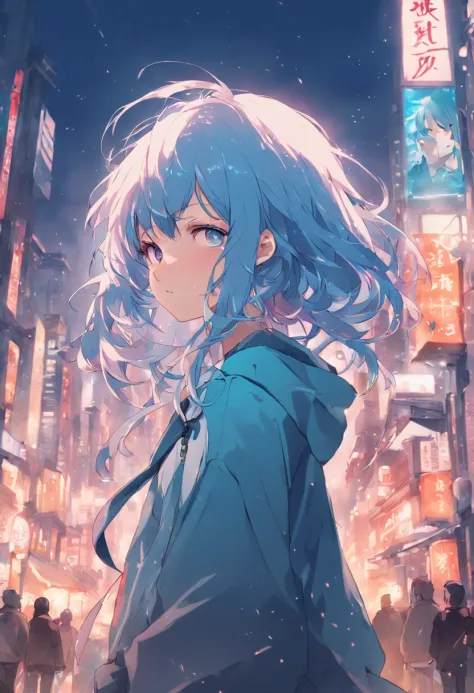 Anime girl with blue hair and blue eyes in the city, anime style 4 k, anime wallpaper 4k, anime wallpaper 4 k, anime art wallpaper 4k, anime art wallpaper 4k, Anime art wallpaper 8k, 4k anime wallpaper, 4 k manga wallpaper, best anime 4k konachan wallpaper...