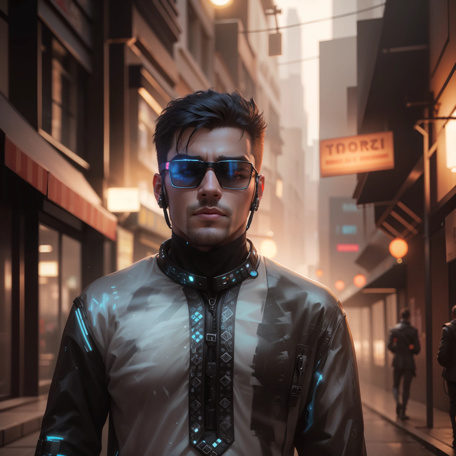 Baground Change cyber punk handsome boy, realistic face,  8k ultra realistic