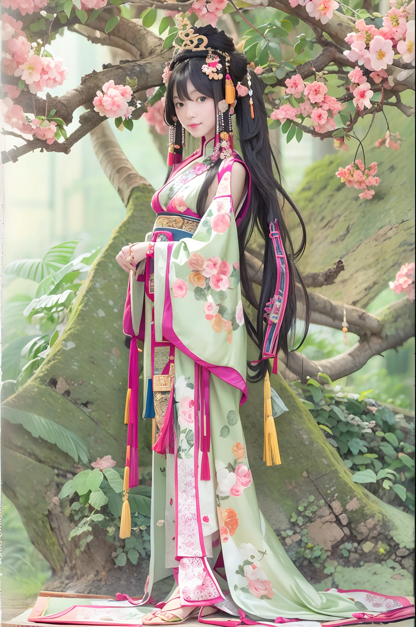 beautiful girl wearing,An ancient chinese woman's lingerie,full  body detail