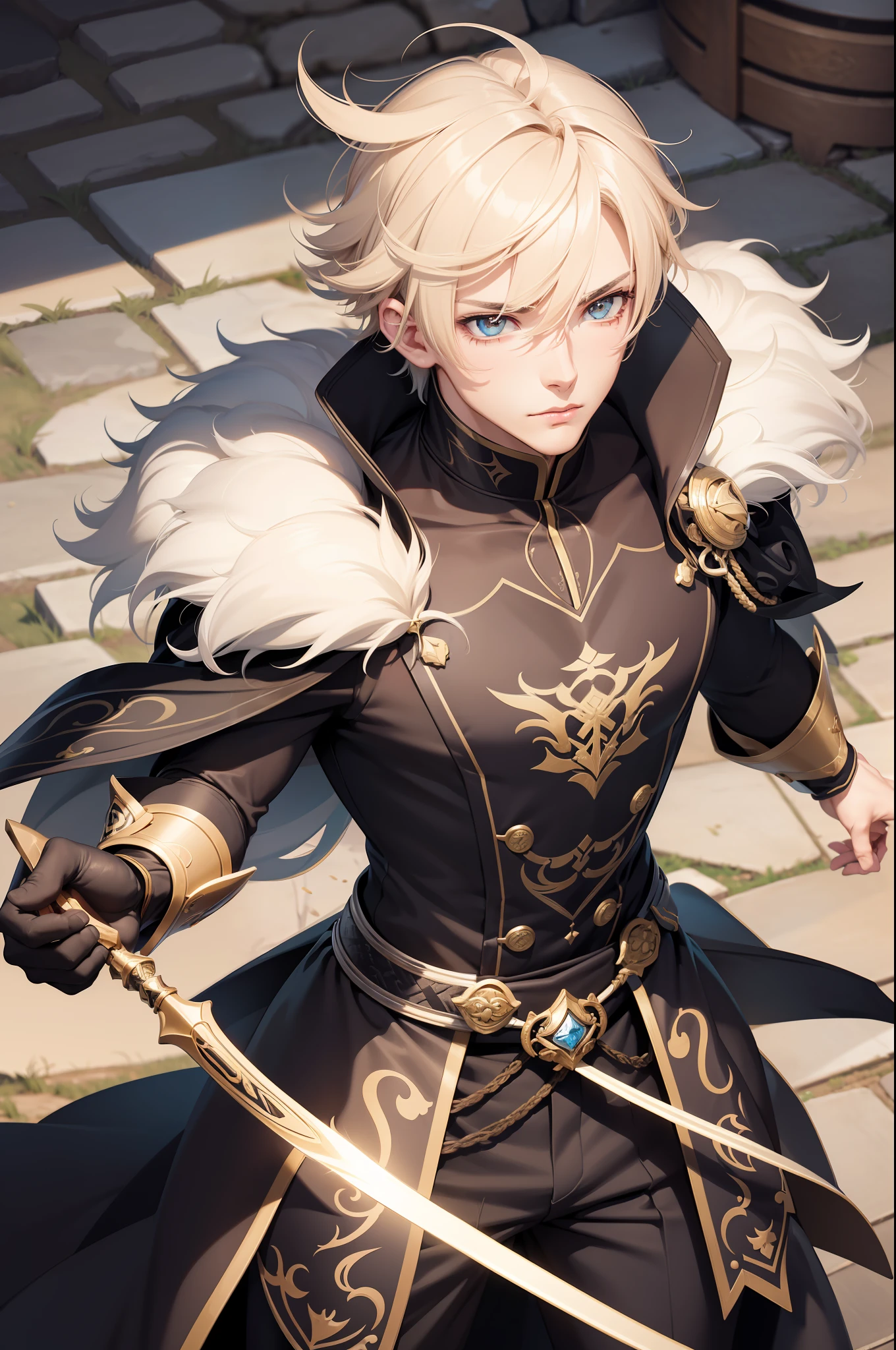 anime boy, (masculine),a close up of a person in a costume on a screen, Personagem Genshin Impact, Keqing de Genshin Impact, Genshin, genshin impact style, zhongli, Genshin Impact, 8 k character details, the golden cat armor knight, wearing golden cat armor, videogame Genshin impact, main character, um paladino masculine humano, new character