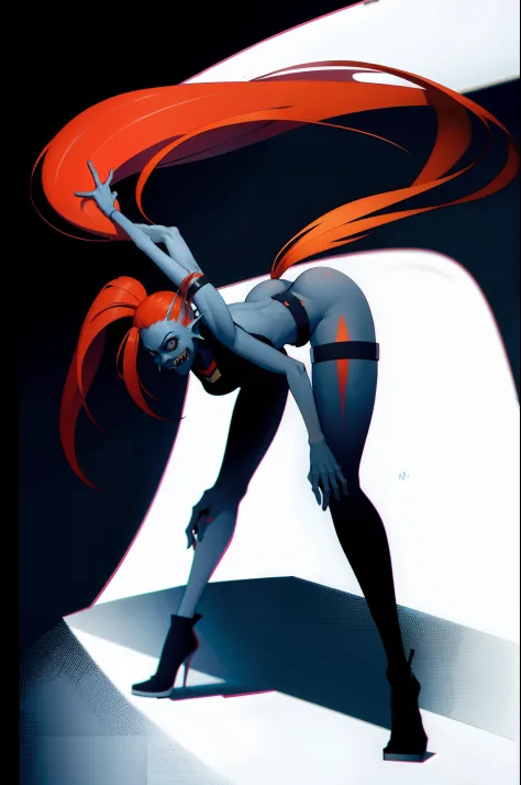 undyne the undying twerking low drop 3 point on a sniper rifle like a pole