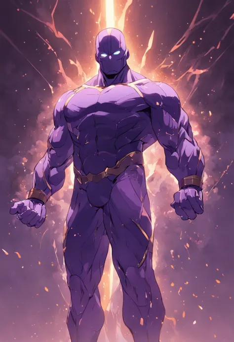 Thanos, Marvel. anime, HF, Minimal Details, poseable, complete body, 8k