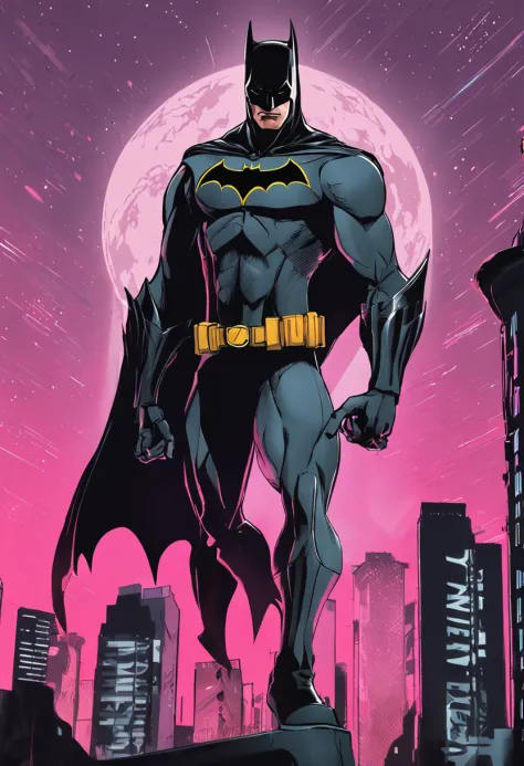 Batman DC. anime, disco Rigido, minimal details, poseable, corpo inteiro, 8k