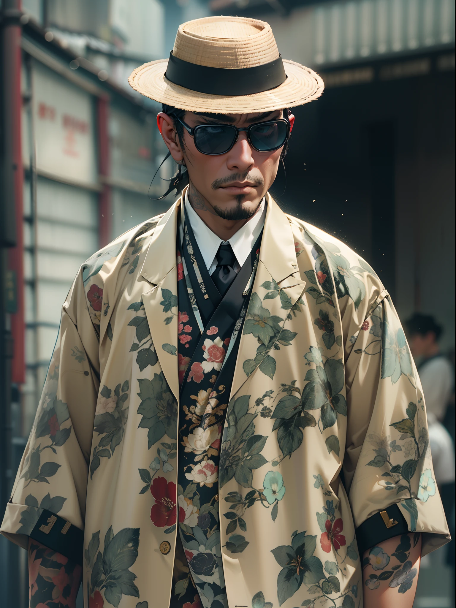 Mifune From the matrix fashion whole visible head close fashion week clothing Chinese mafia one person yakuza