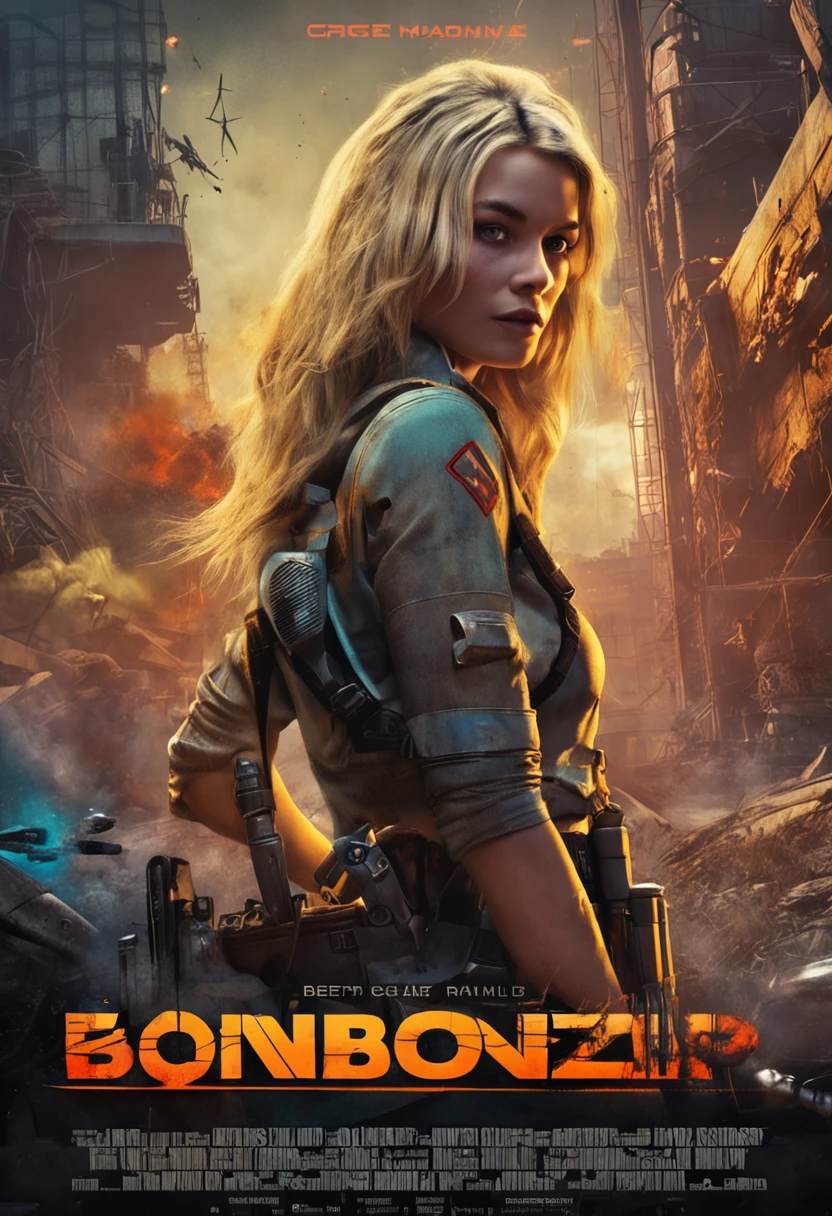 there is a special  edition poster of a " polaroid media artwork of complete naked blonde using marker as the medium, against an industrial background" game poster, official poster artwork, game promotional poster, official poster, full poster, military art, promotional poster art, beautiful cinematic poster, official print, videogames poster, craig mullins greg rutkowski, ( apocalyptic ) 8 k, craig mullins style, cinematic poster, apocalyptic 8k, apocalyptic 8k