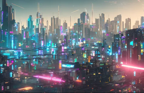 Cyberpunk city from sci-fi movie, empty street, ((ultra-detailed)), realistic, surreal, ((high quality)), ultra-detailed, crazy ...