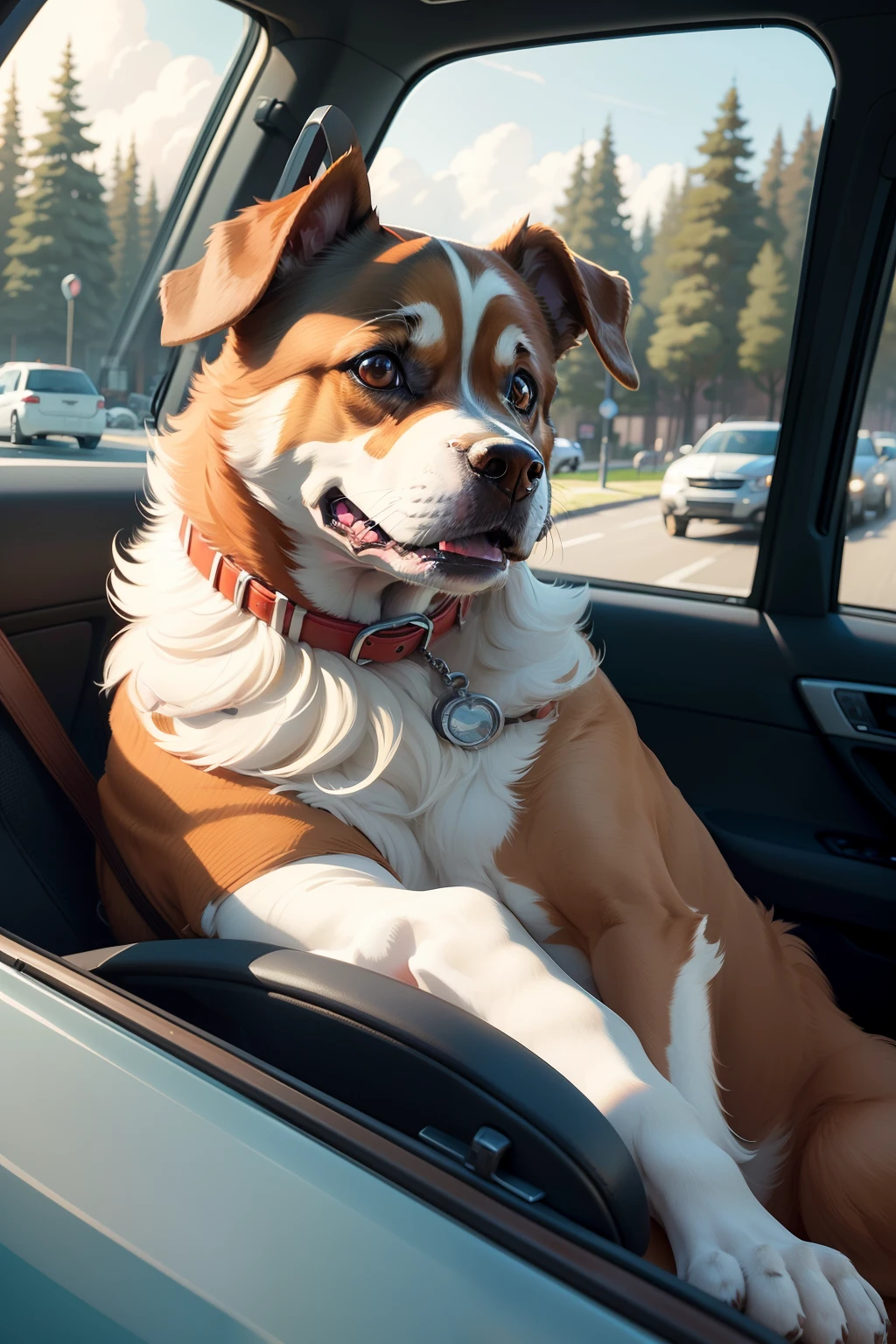 Perro Que Mira Hacia Fuera De La Ventanilla Del Coche Imagen de archivo -  Imagen de gris, exterior: 28849405