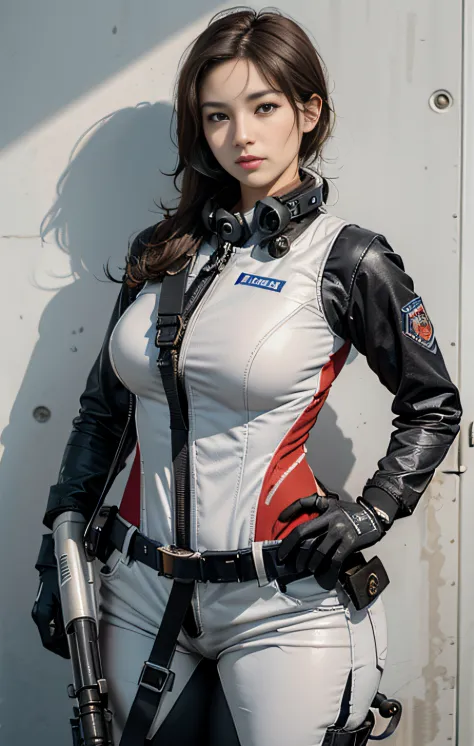 Highest image quality, outstanding details, ultra-high resolution, (realism: 1.4), ((close up:0.75)), highly condensed 1lady, with beautiful and a delicate face, perfect proportion, (Kicking To Viewer), (chubby:0.3, small breasts), (wearing racing suit lik...