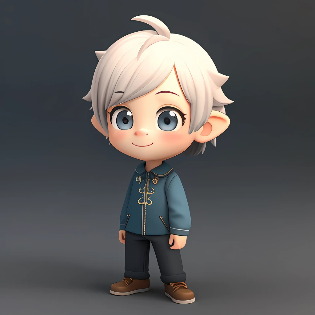 Un petit personnage mignon en 3D clair avec une façade