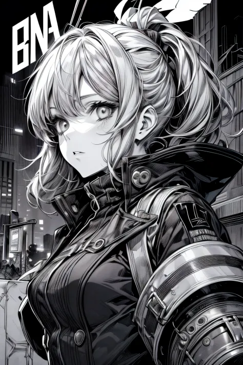 (comic noir style),(linear art_anime),(black-and-white_high contrast),(masutepiece, best quality, ),(laura bad picture:1.2),(lor...