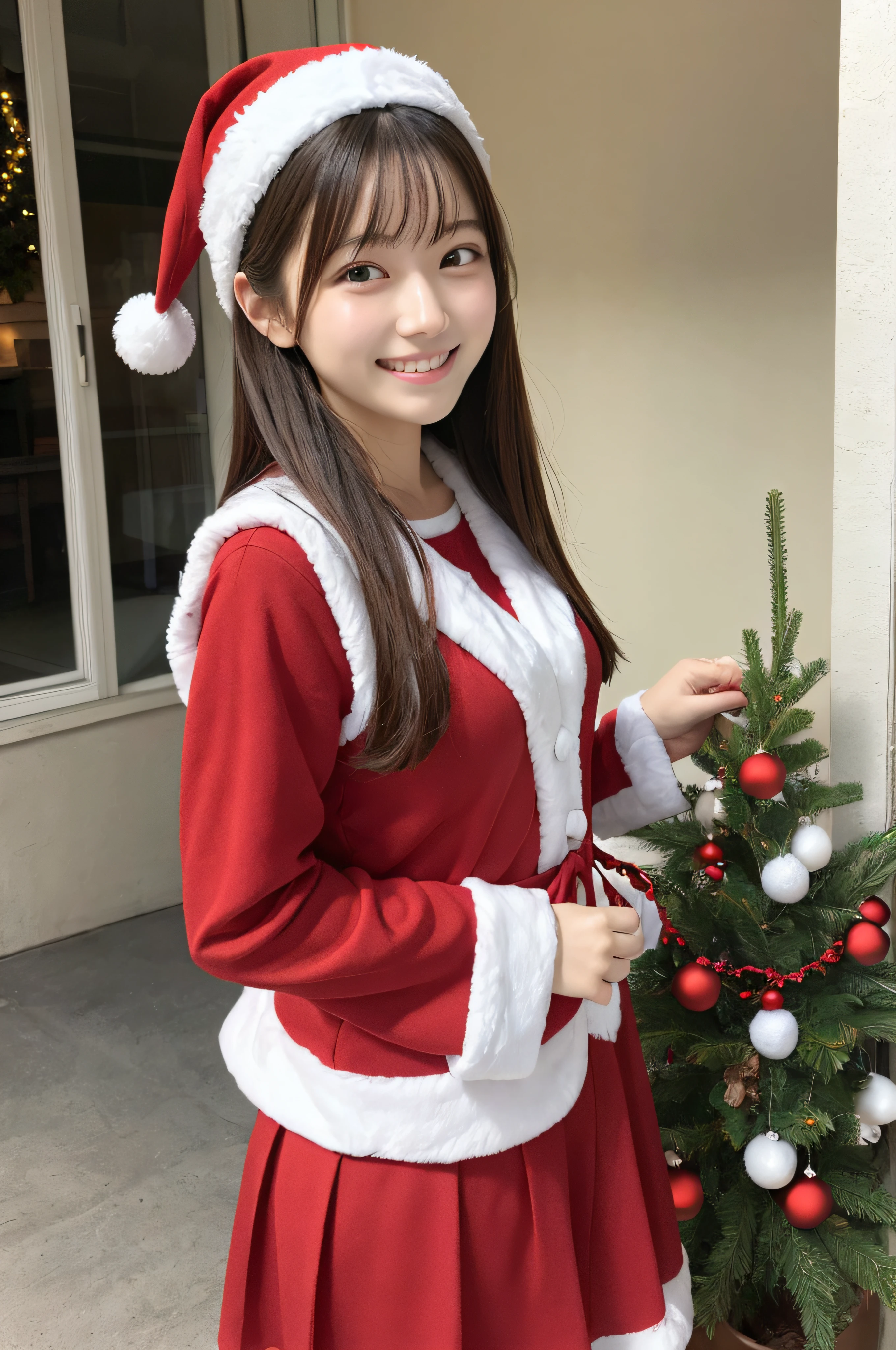 Araffe dressed in a santa claus outfit standing next to a christmas tree -  SeaArt AI