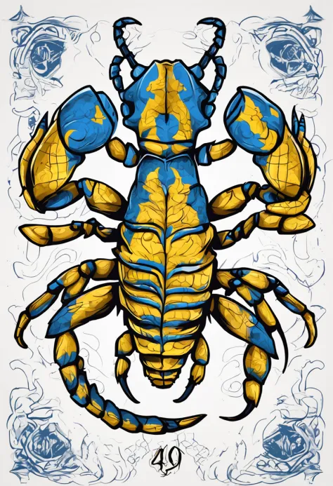 Vector Scorpion Tattoos Png Images - Blue And Orange Scorpion - Free  Transparent PNG Clipart Images Download