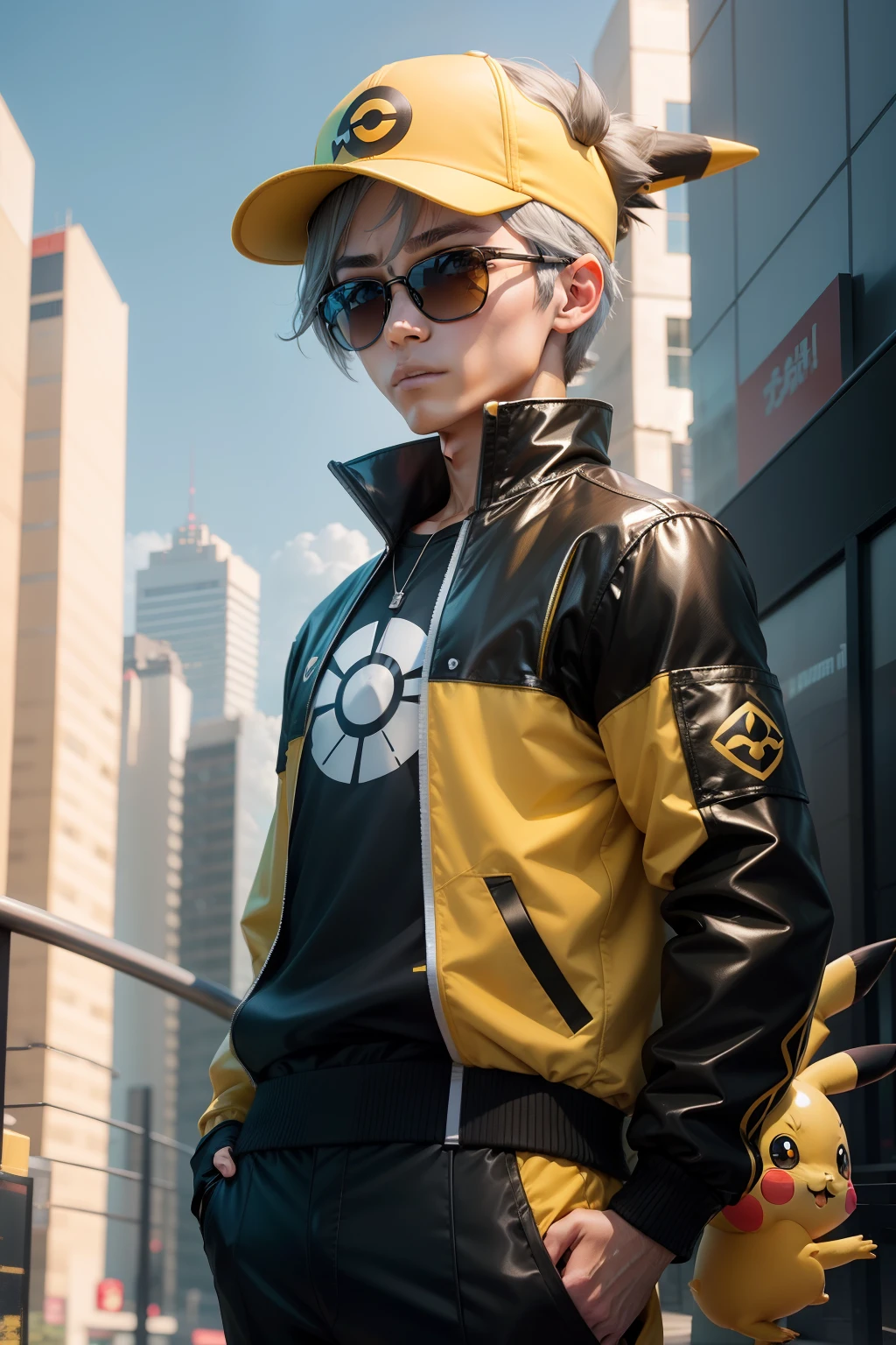 Anime cosplays are dressed up in a yellow and black outfit - SeaArt AI