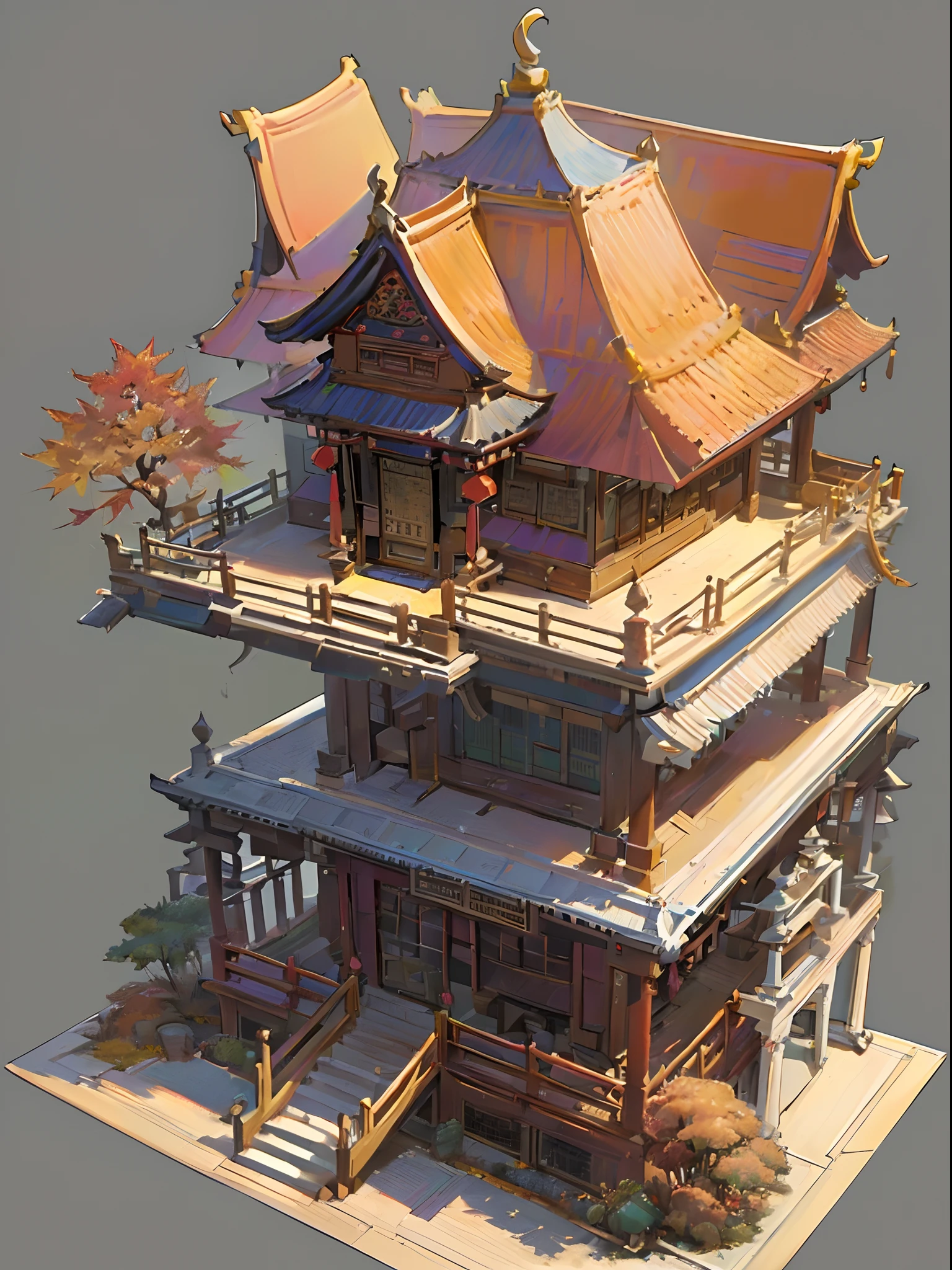 [:(black background:1.5):40],(isometric:1.5), (masterpiece, top quality, best quality, official art, beautiful and aesthetic:1.2),(16k, best quality, masterpiece:1.2),architecture,  east asian architecture, (simple background:1.5), scenery, no humans, stairs, building, wall, doorstep buildings, stairs, Chinese architecture,(autumn:1.5)