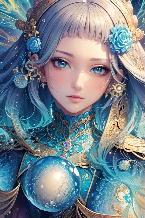 (masterpiece, top quality, best quality, official art, beautiful and aesthetic:1.2), (1girl), extreme detailed,(fractal art:1.3),colorful,highest detailed, pastel, luminous, glowing, pearlscence, iridiscent, sun, moon