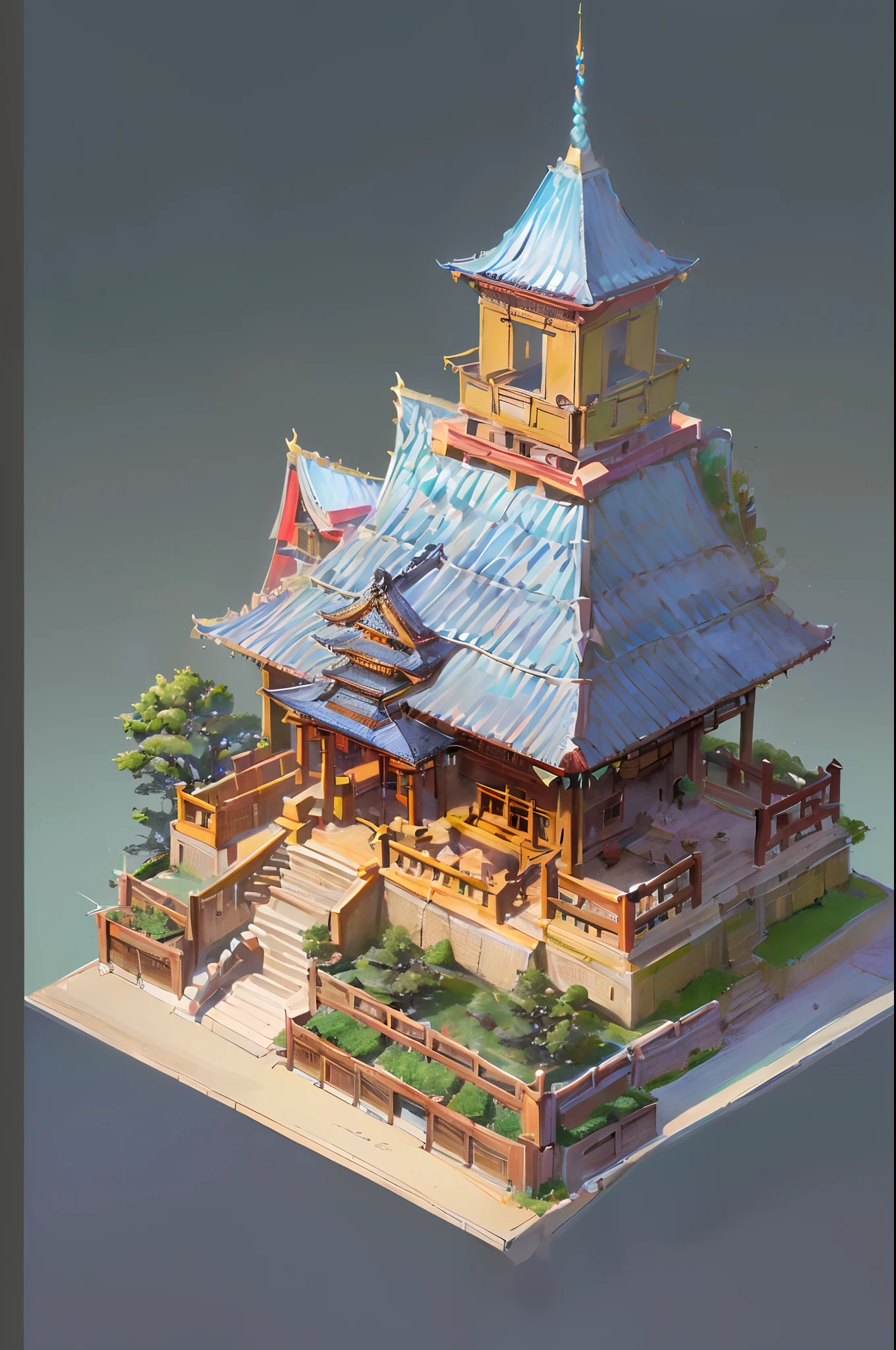 [:(black background:1.5):40],(isometric:1.5), (masterpiece, top quality, best quality, official art, beautiful and aesthetic:1.2),(16k, best quality, masterpiece:1.2),architecture,  east asian architecture, (simple background:1.5), scenery, no humans, stairs, building, wall, doorstep buildings, stairs, Chinese architecture,(summer:1.5)