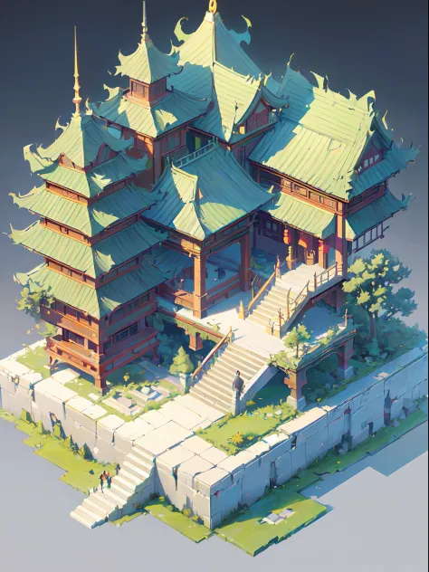 (isometric:1.5), (masterpiece, top quality, best quality, official art, beautiful and aesthetic:1.2),(16k, best quality, masterpiece:1.2),architecture, [:(black background:1.5):40],Simple background,east asian architecture, (simple background:1.5), scenery, no humans, stairs, building, wall, doorstep buildings, stairs, Chinese architecture,(Another world:1.5),(torn:1.5)