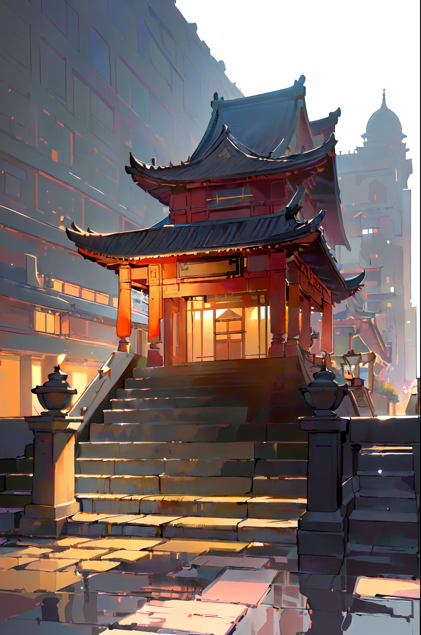 [:(black background:1.5):40],(isometric:1.5), (masterpiece, top quality, best quality, official art, beautiful and aesthetic:1.2),(16k, best quality, masterpiece:1.2),architecture,  east asian architecture, (simple background:1.5), scenery, no humans, stairs, building, wall, doorstep buildings, stairs, Chinese architecture,(dark night:1.5)